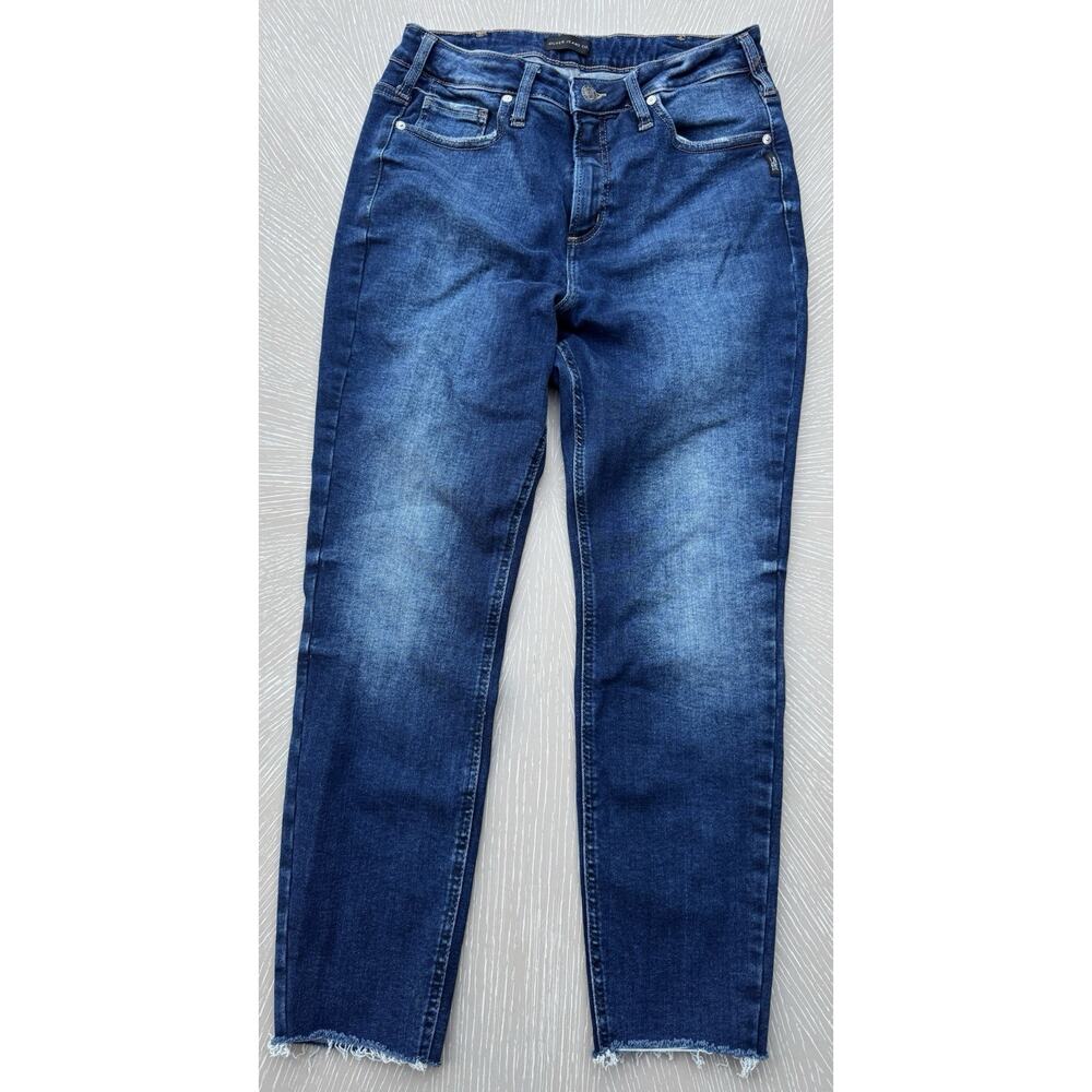 Silver Jeans Co. Infinite Fit Distressed Raw Hem Skinny Jeans Size L / L27